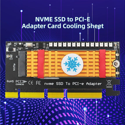 Converter Board Driver-free High Strength with Cool Light NVME SSD to PCI-E Adapter Card Cooling Sheet for Desktop Golden