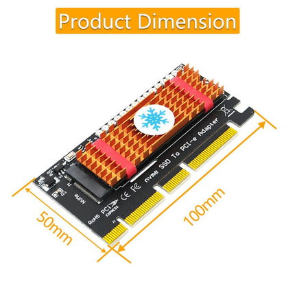 Converter Board Driver-free High Strength with Cool Light NVME SSD to PCI-E Adapter Card Cooling Sheet for Desktop Golden