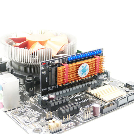 Converter Board Driver-free High Strength with Cool Light NVME SSD to PCI-E Adapter Card Cooling Sheet for Desktop Golden