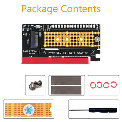 Converter Board Driver-free High Strength with Cool Light NVME SSD to PCI-E Adapter Card Cooling Sheet for Desktop Golden