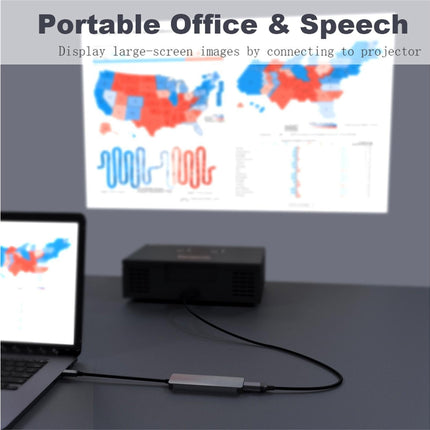 Docking Station High-speed Transmission Data Transfer Plug Play Type-C to HDMI-compatible USB Adapter Hub Dock for Office Grey