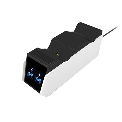 Durable Charging Stand Controller Fast Dual Charger for PlayStation 5 Gamepad Black White