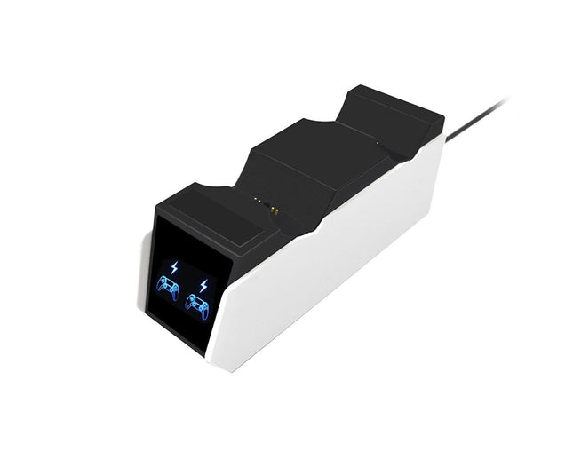 Durable Charging Stand Controller Fast Dual Charger for PlayStation 5 Gamepad Black White – product detail