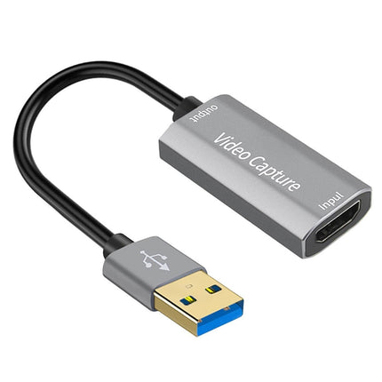 HDMI-compatible to USB Video Capture Card Game Camera Recorder Live Streaming Webcasting Grey