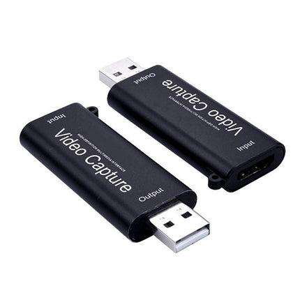 Portable 1080P USB 2.0 HDMI-compatible Video Audio Capture Card for Live Game Recording Black