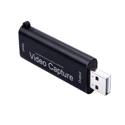 Portable 1080P USB 2.0 HDMI-compatible Video Audio Capture Card for Live Game Recording Black