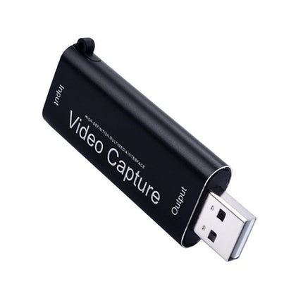 Portable 1080P USB 2.0 HDMI-compatible Video Audio Capture Card for Live Game Recording Black
