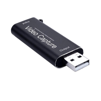 Portable 1080P USB 2.0 HDMI-compatible Video Audio Capture Card for Live Game Recording Black