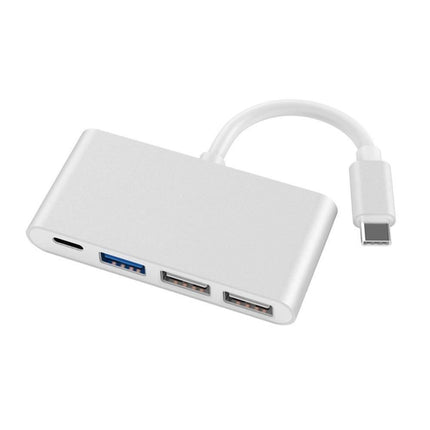 Portable 4 in 1 Type-C to USB 2.0 3.0 Converter Adapter Hub Cable for MacBook Silver