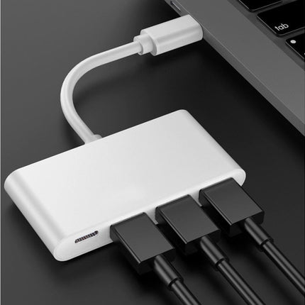 Portable 4 in 1 Type-C to USB 2.0 3.0 Converter Adapter Hub Cable for MacBook Silver