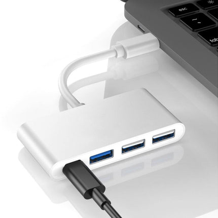 Portable 4 in 1 Type-C to USB 2.0 3.0 Converter Adapter Hub Cable for MacBook Silver