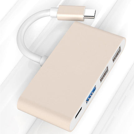 Portable 4 in 1 Type-C to USB 2.0 3.0 Converter Adapter Hub Cable for MacBook Silver