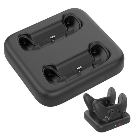 Portable Gamepad Wireless Charger with Dual Ports for Xbox Series X/S Controller Black