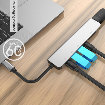 Type-C Hub Docking Station High Speed Multifunctional 7 in 1 USB 3.0 HDMI-compatible PD USB TF Laptop for Huawei Silver
