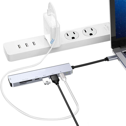 Type-C Hub Docking Station High Speed Multifunctional 7 in 1 USB 3.0 HDMI-compatible PD USB TF Laptop for Huawei Silver