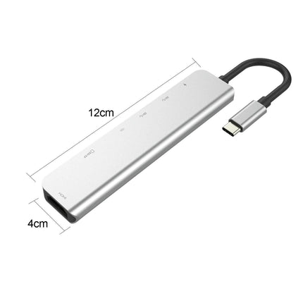 Type-C Hub Docking Station High Speed Multifunctional 7 in 1 USB 3.0 HDMI-compatible PD USB TF Laptop for Huawei Silver