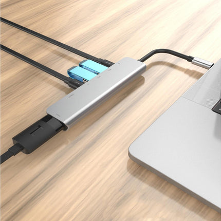 Type-C Hub Docking Station High Speed Multifunctional 7 in 1 USB 3.0 HDMI-compatible PD USB TF Laptop for Huawei Silver