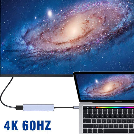 Type-C Hub Docking Station High Speed Multifunctional 7 in 1 USB 3.0 HDMI-compatible PD USB TF Laptop for Huawei Silver