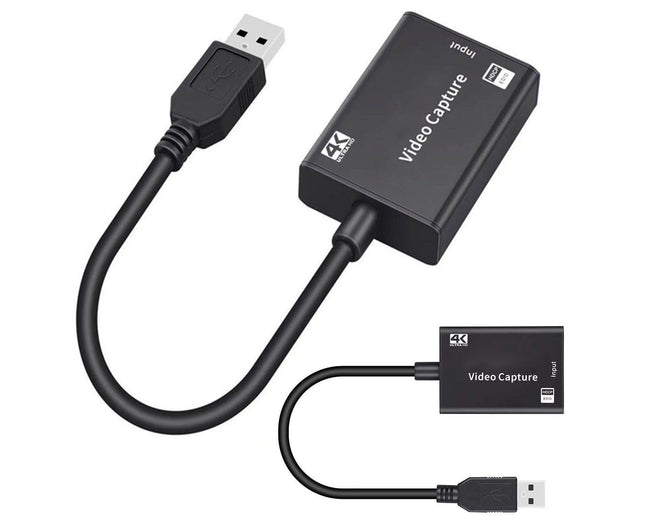 USB to HDMI-compatible High Clarity 1080P 4K Video Capture Card for Game Live Streaming Broadcast Black