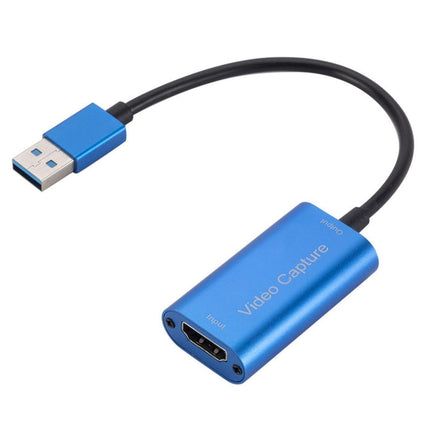 Video Capture Card Portable High Resolution Low Latency HDMI-compatible to USB 3.0 Game Capture Device for Live Streaming Blue