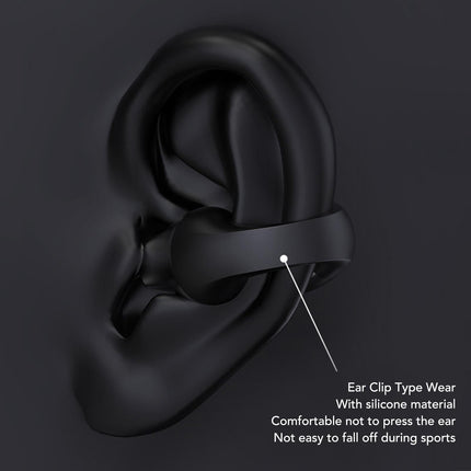 Open Ear Bluetooth Earbuds HiFi Noise Cancelling Waterproof Clip On Wireless Earphone for Cycling Driving Sports