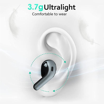 True Wireless Earbuds - LED Power Display - Bluetooth Earphones with Charging Case and Mic