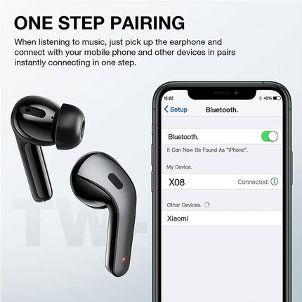 True Wireless Earbuds - LED Power Display - Bluetooth Earphones with Charging Case and Mic