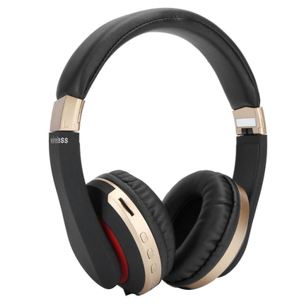 Foldable Bluetooth Headset Wireless Over Ear Stereo Headsets with Mic Gaming HeadphoneGold