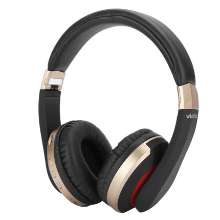 Foldable Bluetooth Headset Wireless Over Ear Stereo Headsets with Mic Gaming HeadphoneGold