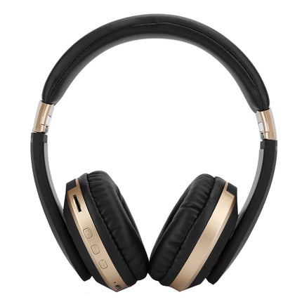 Foldable Bluetooth Headset Wireless Over Ear Stereo Headsets with Mic Gaming HeadphoneGold