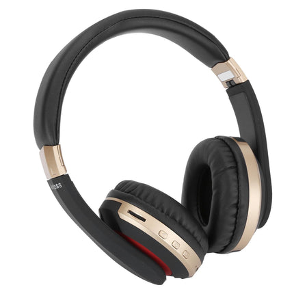 Foldable Bluetooth Headset Wireless Over Ear Stereo Headsets with Mic Gaming HeadphoneGold