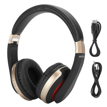 Foldable Bluetooth Headset Wireless Over Ear Stereo Headsets with Mic Gaming HeadphoneGold