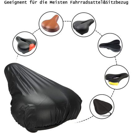 Bicycle Seat Cover, 2pcs Saddle Pad Bicycle, Elastic Waterproof Bicycle Saddle Cover (Black)