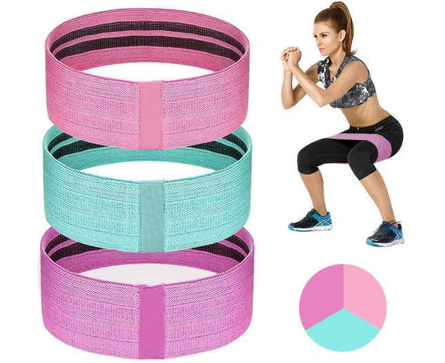 Fitness band set of 3 Fitness bands/resistance bands set Loop band for 3 resistance levels for buttocks and