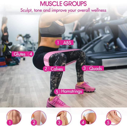 Fitness band [set of 3] Fitness bands / resistance bands set Loop band for 3 resistance levels for buttocks and legs, resistance hip bands