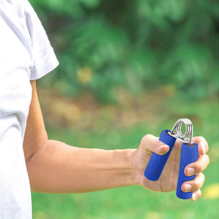 Hand Grip Strengthener,Develop Hand and Forearm Grip Strength for Peak Performance in Sports. Perfect Equipment for Gyms - Bonus Foam Sleeves - Blue