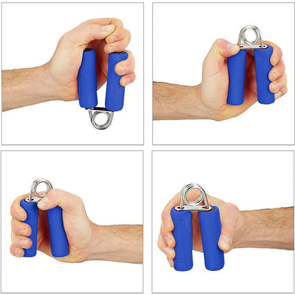 Hand Grip Strengthener,Develop Hand and Forearm Grip Strength for Peak Performance in Sports. Perfect Equipment for Gyms - Bonus Foam Sleeves - Blue