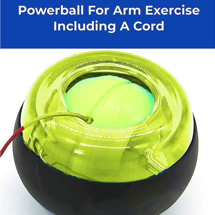 Metal Core Wrist Exerciser Wrist Strengthener Gyro Ball with LED Light - Green