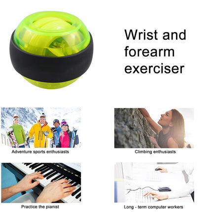 Metal Core Wrist Exerciser Wrist Strengthener Gyro Ball with LED Light - Green