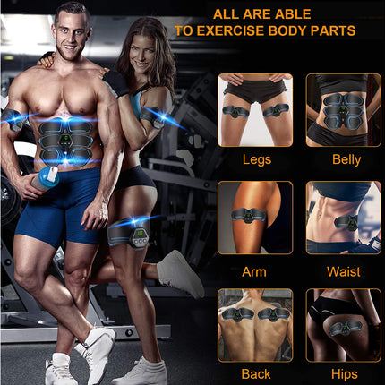 Muscle Toner Abdominal Toning Belt ABS Toner Body Muscle Trainer Wireless Portable Unisex Fitness Training Gear - Red