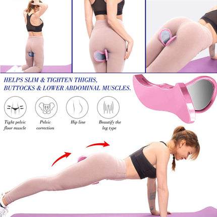 Pelvis Floor Muscle Medial Exerciser Hip Muscle&Inner Thigh Trainer Correction Beautiful Buttocks for Women - Pink