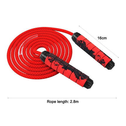 Weighted Jump Rope for Adult Fitness - Long for Cardio Exercise Workouts, Non-Slip Handles - Red