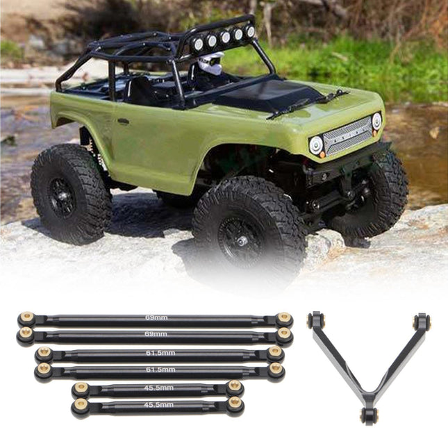 1 Set Tie Rod Kit Upgrade Replacement Black Perfect Matching Rod Link Linkage Kit for Axial SCX24 Accessories