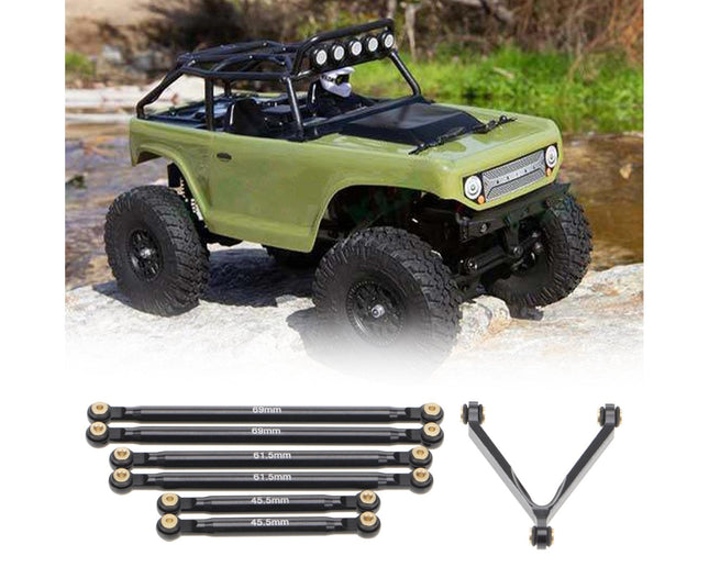 1 Set Tie Rod Kit Upgrade Replacement Black Perfect Matching Rod Link Linkage Kit for Axial SCX24
