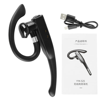Wireless Bluetooth Earpiece Noise Reduction Lightweight HD Voice IPX7 Waterproof Bluetooth 5.1 Headset for Business YYK 525 Simple Version