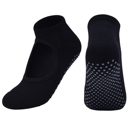 3 Pack Non Slip Grip Yoga Socks for Pilates, Barre, Home-Black