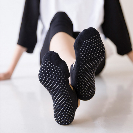 3 Pack Non Slip Grip Yoga Socks for Pilates, Barre, Home-Black