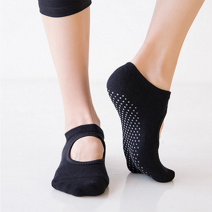 3 Pack Non Slip Grip Yoga Socks for Pilates, Barre, Home-Black
