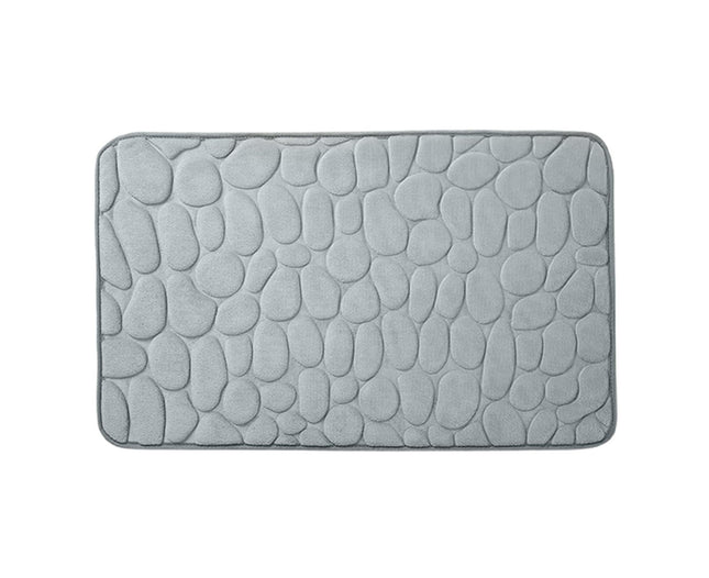 Floor Rugs Easy Clean Water Absorbent Solid Color Anti-slip Entrance Door Bath Mat for Home-Grey 50 80cm