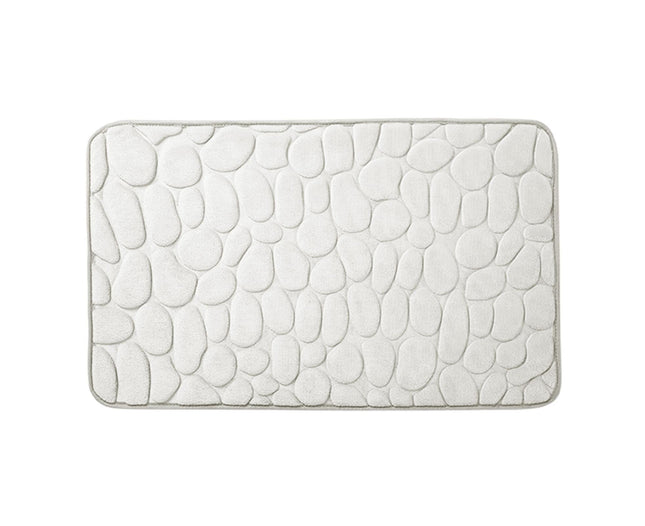 Floor Rugs Easy Clean Water Absorbent Solid Color Anti-slip Entrance Door Bath Mat for Home-Milky White 50